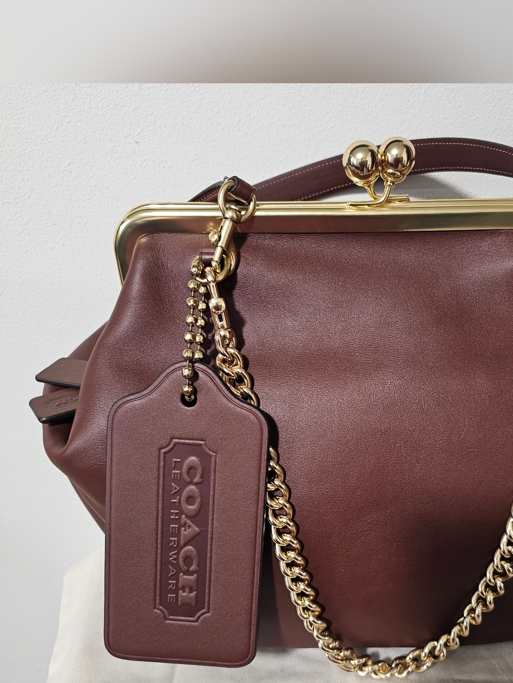 PENDING SALE...Coach XL Hangtag Charm Dark Brown